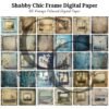 Shabby Chic Frame Digital Paper, Vintage Polaroid Landscape Frames for Junk Journals – image 2