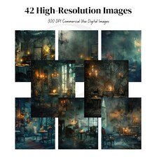 Creepy Surreal Background Printables, Haunted Whimsical Gothic (Digital Images) – image 5