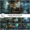 Creepy Surreal Background Printables, Haunted Whimsical Gothic (Digital Images)