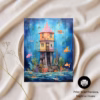 Underwater House Printable Images, Whimsical Ocean Abode Art for Junk Journals – image 6