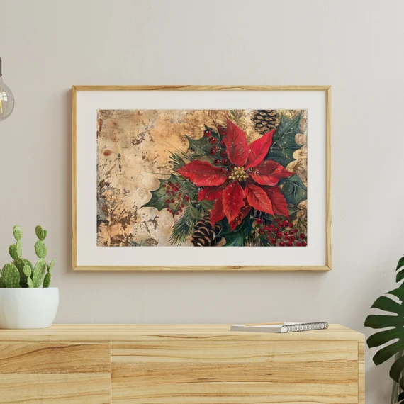 Vintage Christmas Junk Journal Paper, Festive Botanical Foliage Backgrounds for Scrapbooks – image 5