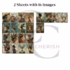 Wildlife Warrior Art, Surreal Lady Images for Junk Journals, Whimsical Animal Portrait Ephemera – image 8