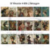 Wildlife Warrior Art, Surreal Lady Images for Junk Journals, Whimsical Animal Portrait Ephemera – image 6