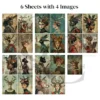 Wildlife Warrior Art, Surreal Lady Images for Junk Journals, Whimsical Animal Portrait Ephemera – image 7
