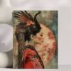 Wildlife Warrior Art, Surreal Lady Images for Junk Journals, Whimsical Animal Portrait Ephemera – image 2