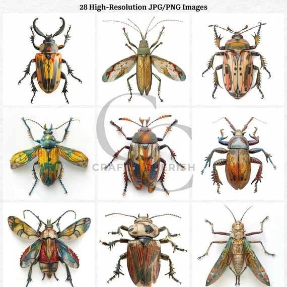 Insect Fussy Cut PNG, Realistic Bug Decoupage Figurine Images for Junk Journals, Scrapbook Ephemera – image 4