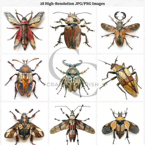 Insect Fussy Cut PNG, Realistic Bug Decoupage Figurine Images for Junk Journals, Scrapbook Ephemera – image 5