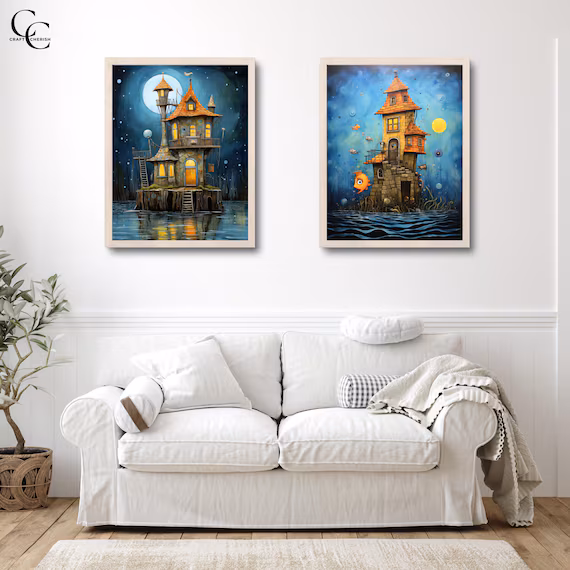 Underwater House Printable Images, Whimsical Ocean Abode Art for Junk Journals – image 7