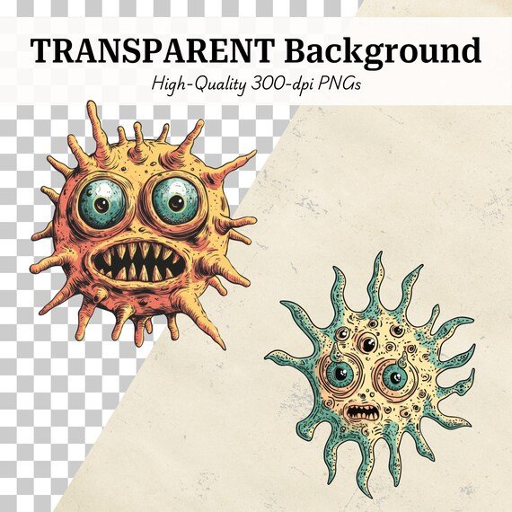Quirky Science Ephemera, Comic Germ Mixed Media Collage Images for Junk Journals – image 3