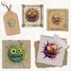 Quirky Science Ephemera, Comic Germ Mixed Media Collage Images for Junk Journals – image 4
